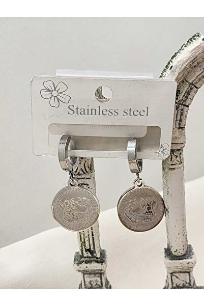 ZÜLİSCH Şahmeran Çelik Küpe Gümüş Renk Tılsımlı