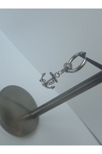 kurukafagift Anchor Dangle Single Steel Men's Earrings