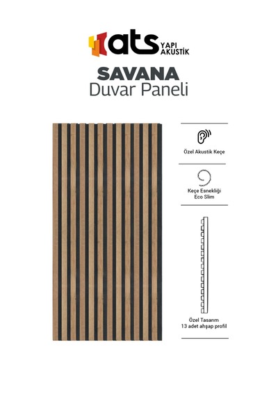ATS YAPI AKUSTİK Mdf Ahşap Akustik Dekoratif Duvar Paneli 60x280 Cm - Savana ...