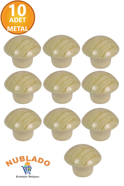 NUBLADO Mobilier Bucătărie Sertar Dulap Capac Dulap Mâner Mâner Mâner Culoare Pin Buton Ciupercă Metal 10 Buc.