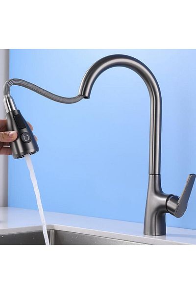 OEM Kitchen Sink Faucet with Water Purification Outlet 2025 New Anthracite with Spiral and Fountain 7 Years Warranty Imported