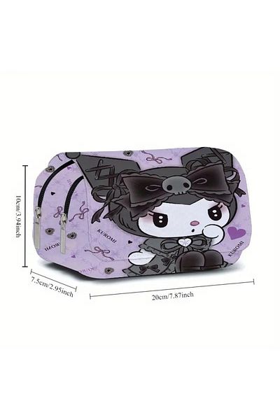 GlassySKY Sanrio Kuromi 3D τυπωμένη μολυβοθήκη διπλής στρώσης Σχολική μολυβοθήκη Θήκη για στυλό Χαρτικά