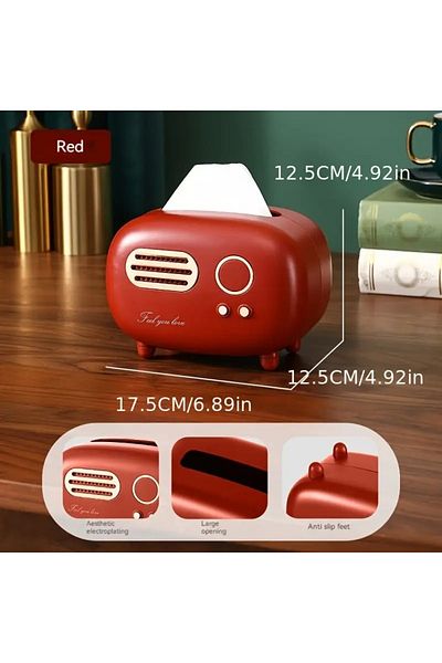 GlassySKY Radio Appearance Tissue Dispenser Box Table Decoration for Office Home Kitchen Bathroom