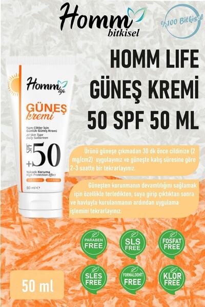 HOMM BİTKİSEL ÜRÜNLER Homm Life Sunscreen 50 Spf 50 ml