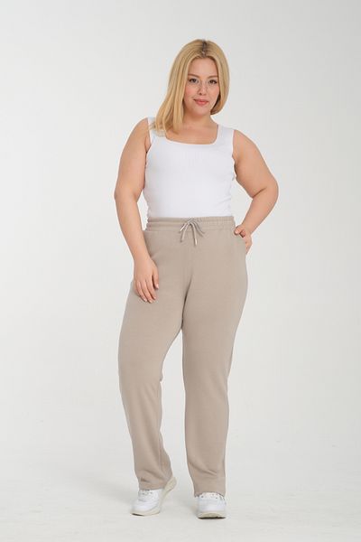 TAMPAP 322 Pantaloni de trening modal pentru femei, cu talie înaltă, cu buzunare drepte