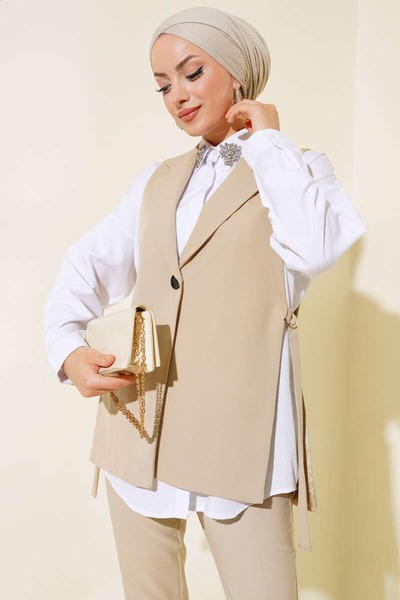 Marbella Women's New Season Fashionable Blazer with Side Buckle Suitable for Hijab