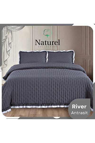 Naturel Collection Çift kişilik Pamuklu Fırfırlı Örtü Seti Yastıklı