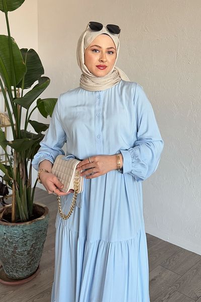 InStyle Rochie Belmando Baby Blue cu curea