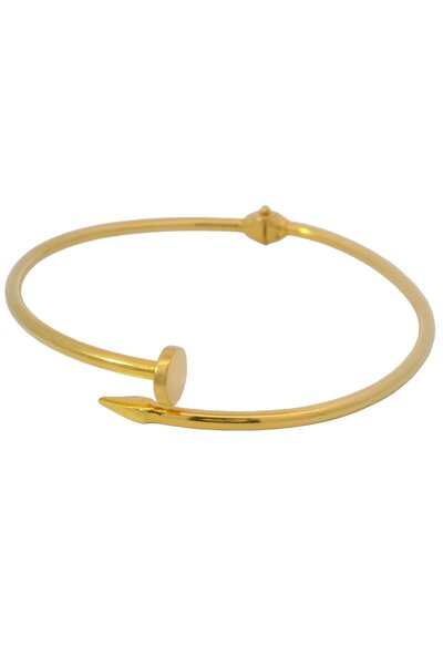 Altınöz Mücevherat Şık Ve Modern Tarz Çivi Model Sarı Altın Kelepçe Bilezik