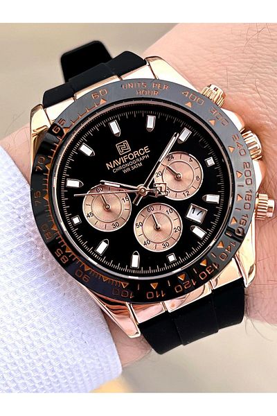 Naviforce Silicone Lanyard Inner Functions Active 3 Atm Water Resistant Men Wrist Watch E.N8054.Rs