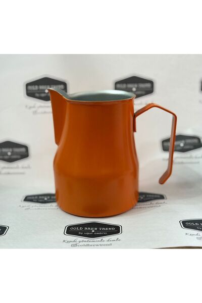 COLD BREW TREND by ugur cadirci Barista Milk Pot - Pitcher _ Latte Art - 500 ml - Orange -