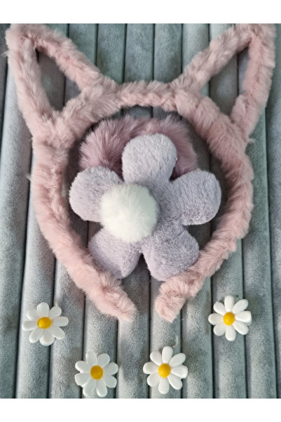 Brassito Peluş taç toka set kulaklı taç papatya simit toka kıskaç tokalar ren...