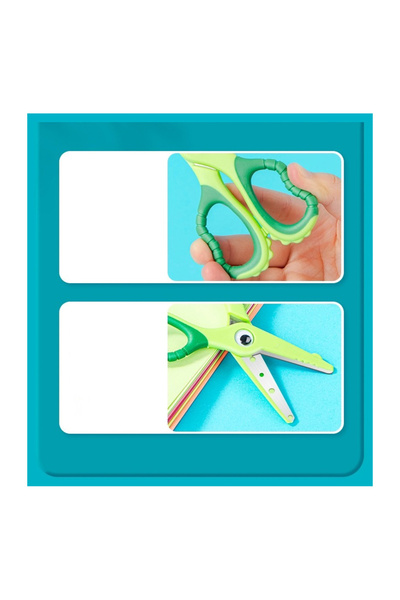 Fab N Funky مقص من الفولاذ المقاوم للصدأ، شفرات حادة، مقابض مريحة، متينة، 6 سنوات فأكثر - أخضر