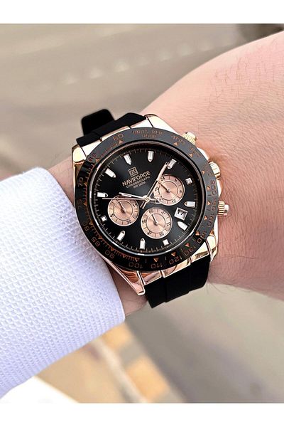 Naviforce Silicone Lanyard Inner Functions Active 3 Atm Water Resistant Men Wrist Watch E.N8054.Rs