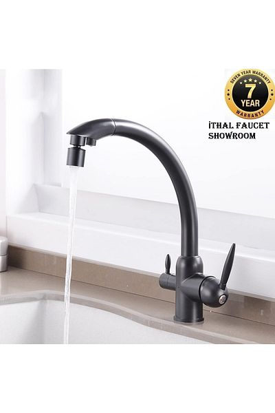 OEM New Model Black Kitchen Sink Faucet with Water Purification and Outlet Function - 7 Years Warranty Imported