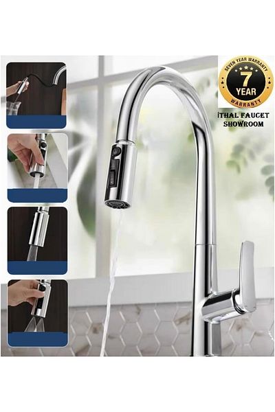 OEM 2025 New - Kitchen Sink Faucet with Water Purifier Outlet with Chrome Spiral and Fountain 7 Years Warranty Imported