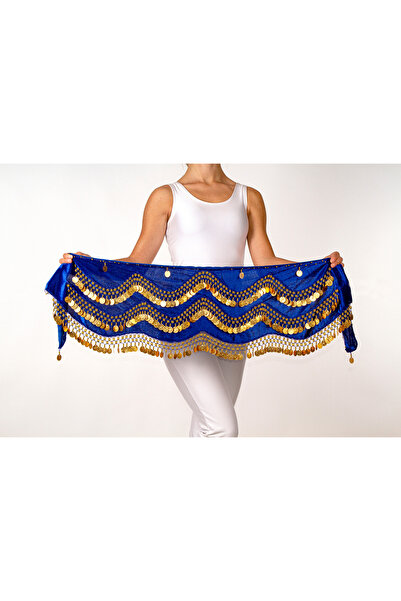 Armelit Şakira Kemeri Kına Roman Mavi Dalgalı Altın Oryantal Shakira Kemer