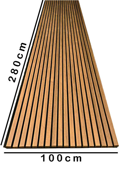 DETAYPOLİURETAN Mdf Ahşap Akustik Duvar Paneli 100x280 Cm ( Teak )