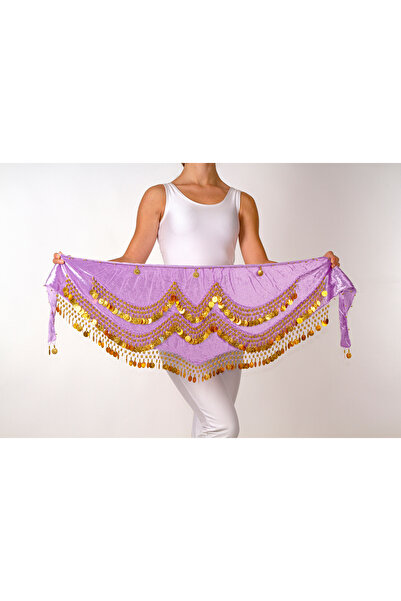 Armelit Kemeri Kına Roman Üçgen Lila Altın Oryantal Shakira Kemer