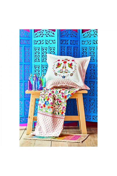 Karaca Home Parlin Fuchsia Doppelter Bettbezug aus 100% Baumwolle