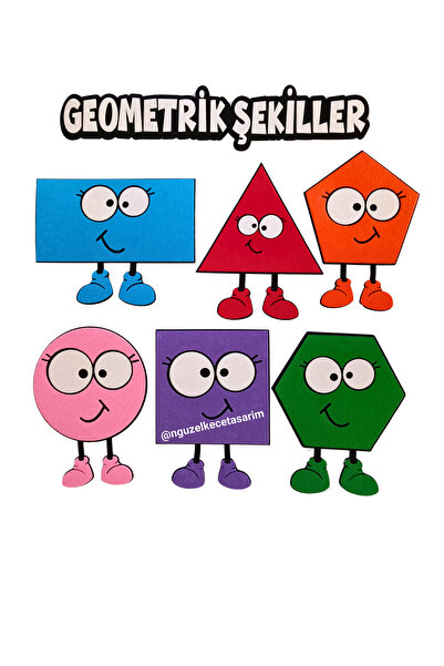 KECENGUZELTASARIM Ngüzelkecetasarim Keçe Geometrik Şekiller 6 Renk ve İfadeli