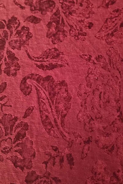 Dore Ottoman Style Çiçek Desen Bordo Kumaş (elbise,etek,gömlek,bluz)