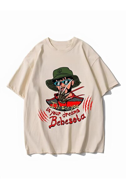 Aesthia Tricou bej oversize cu model poster Bebesota - Mingalondon, sezon nou