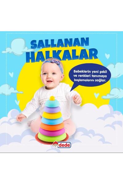 DeYiDo Sallanan Halkalar - Bebek Oyuncakları - Eğitici Oyuncak Eğlenceli Kule Dizme Renk Şekil Öğrenme Oyun