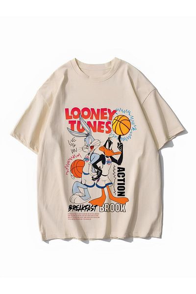 Aesthia Μπλουζάκι Mingalondon Beige Oversize Looney Tunes Bugs Bunny New Season