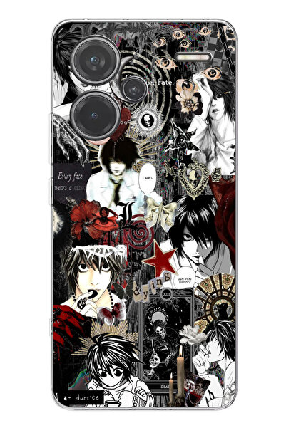 TechTree Redmi Note 13 PRO PLUS 5G Uyumlu Death Note Kolaj Tasarımlı Şeffaf S...