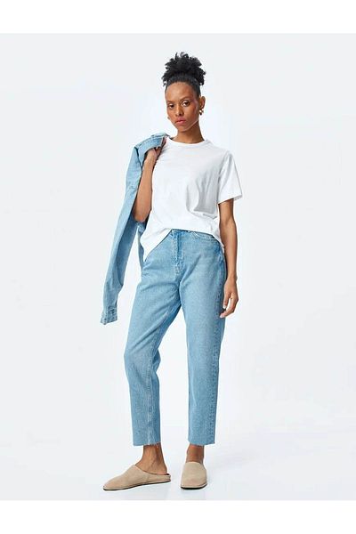 Koton Mom Jean-High Waist Casual Fit Indigo Women's Jean Pants 5Sal40046Md
