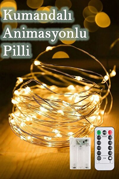 LUZAB Kumandalı Animasyonlu 10 Metre Pilli Peri Led Günışığı Fonksiyonlu Deko...