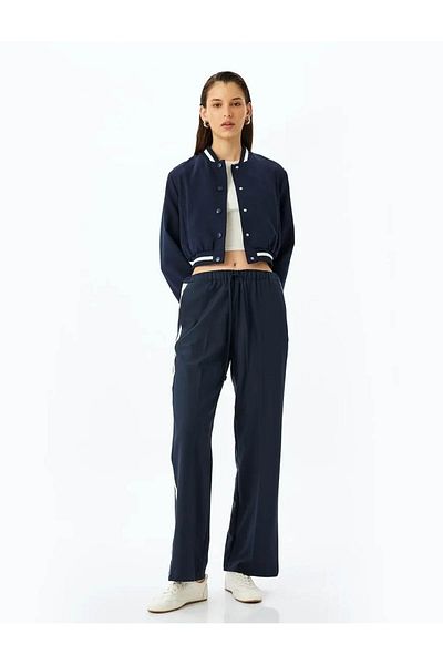 Koton Women's Canvas Trousers 5Sak40246Pw Navy Blue