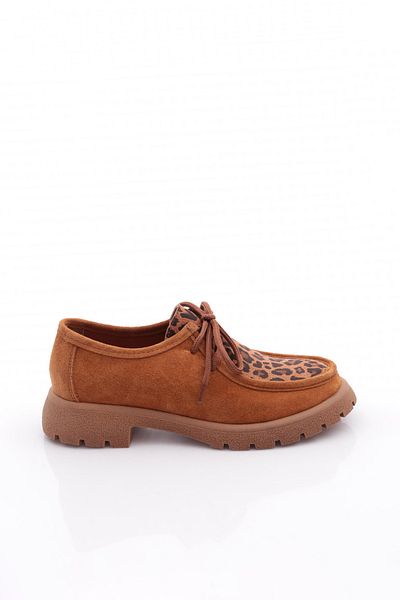 DGN Γυναικεία Loafer Παπούτσια Γνήσιο δέρμα Tan Leopard Suede 5358841