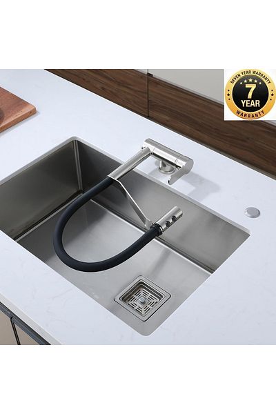 OEM Kitchen Window Front Folding Sink Faucet with Spiral and Fountain New Nickel 7 Years Warranty Imported
