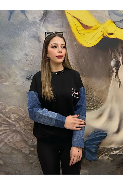 NEWCO SWEATSHIRT DETALIAT JEANS CU 3 fire