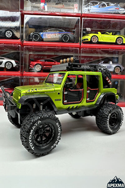 Apexma Oyuncak Sesli Işıklı Metal Kaputu Açılan Çek Bırak Model Off-Road Jeep...