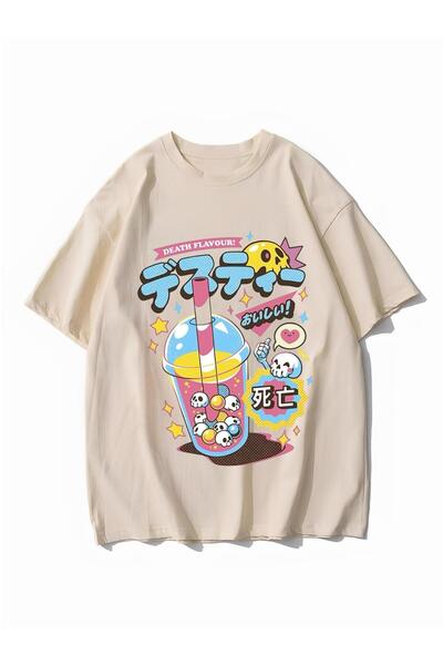 Aesthia Μπλουζάκι μπλουζάκι μπλουζάκι με γεύση μπεζ Death Bubble Tea New Seas...