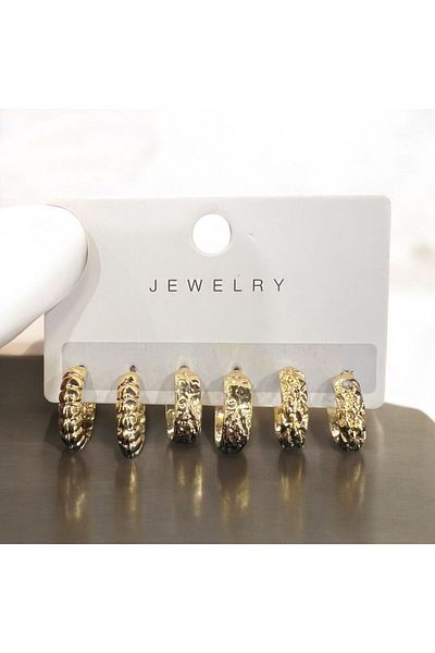 Store مجموعة من 3 أقراط دائرية أنيقة
