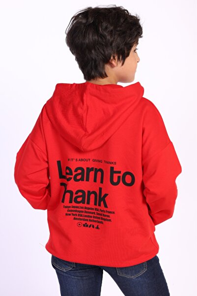 Toontoy Băiat cu glugă Kangaroo Cepli cu imprimeu Swea tricou