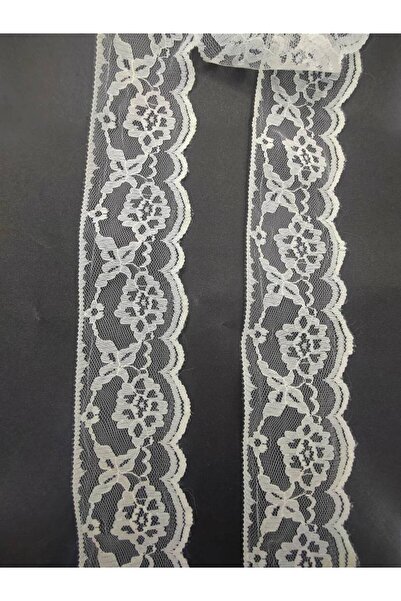 FASHİON DANTEL 5 Meters Ecru Colored Nylon Lace with Guipure Corner - 8.5 cm Length