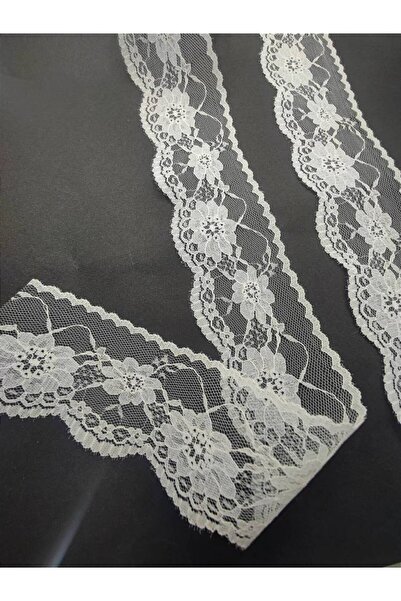 FASHİON DANTEL 5 Meters Ecru Colored Nylon Lace with Guipure Cord - 6.5 cm Length Model 2