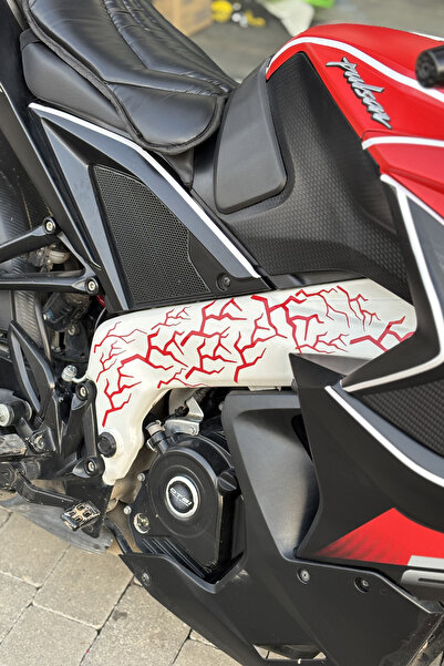 Banxtre Motor-Araba-Kask için Kırmızı Parçalı Yıldırım Şimşek Seti (16'lı Set)