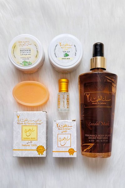MUSK AL TAHARA Orijinal Sandal Misk Seti 5 Ürün (misk Muhmariya Deodorant Kre...