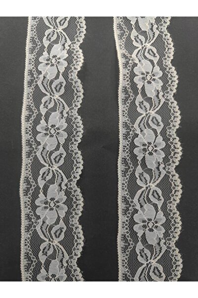 FASHİON DANTEL 5 Meters Ecru Colored Nylon Lace with Guipure Cord - 6.5 cm Length
