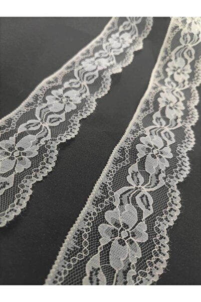 FASHİON DANTEL 5 Meters Ecru Colored Nylon Lace with Guipure Cord - 6.5 cm Length