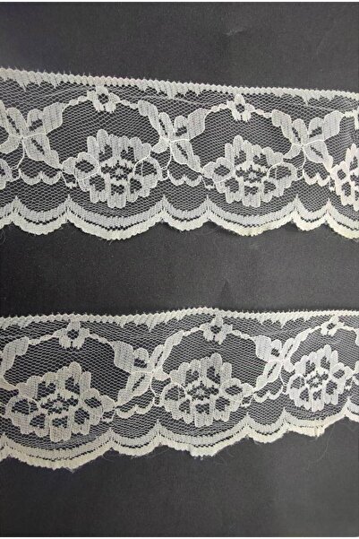 FASHİON DANTEL 5 Meters Ecru Colored Nylon Lace with Guipure Corner - 8.5 cm Length