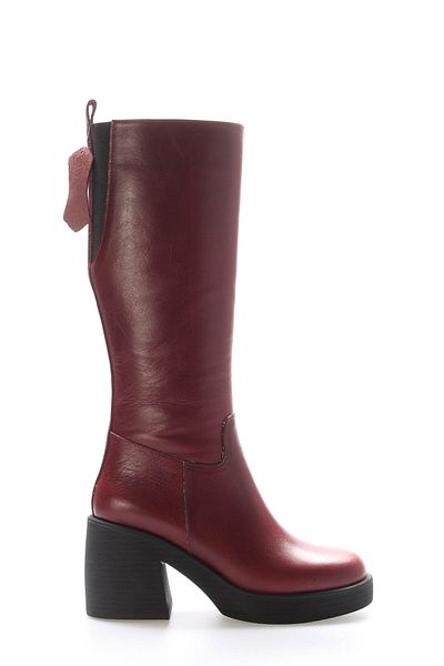 Ayakkabıhane Inside Half Fur, Outside Genuine Leather Claret Red Women's Classic Boots Ah082172526166108