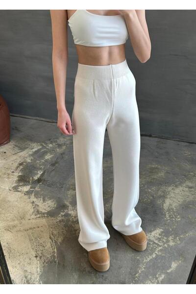 KAJU STİL KADIN BELİ LASTİKLİ TRİKO PANTOLON
