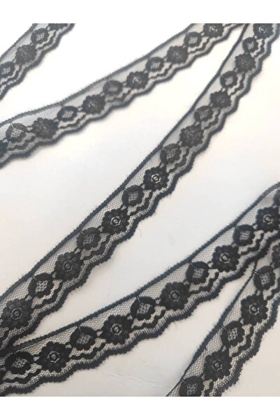 FASHİON DANTEL دانتيل نايلون أسود - 3 سم جبر، كرة بطول 5 أمتار